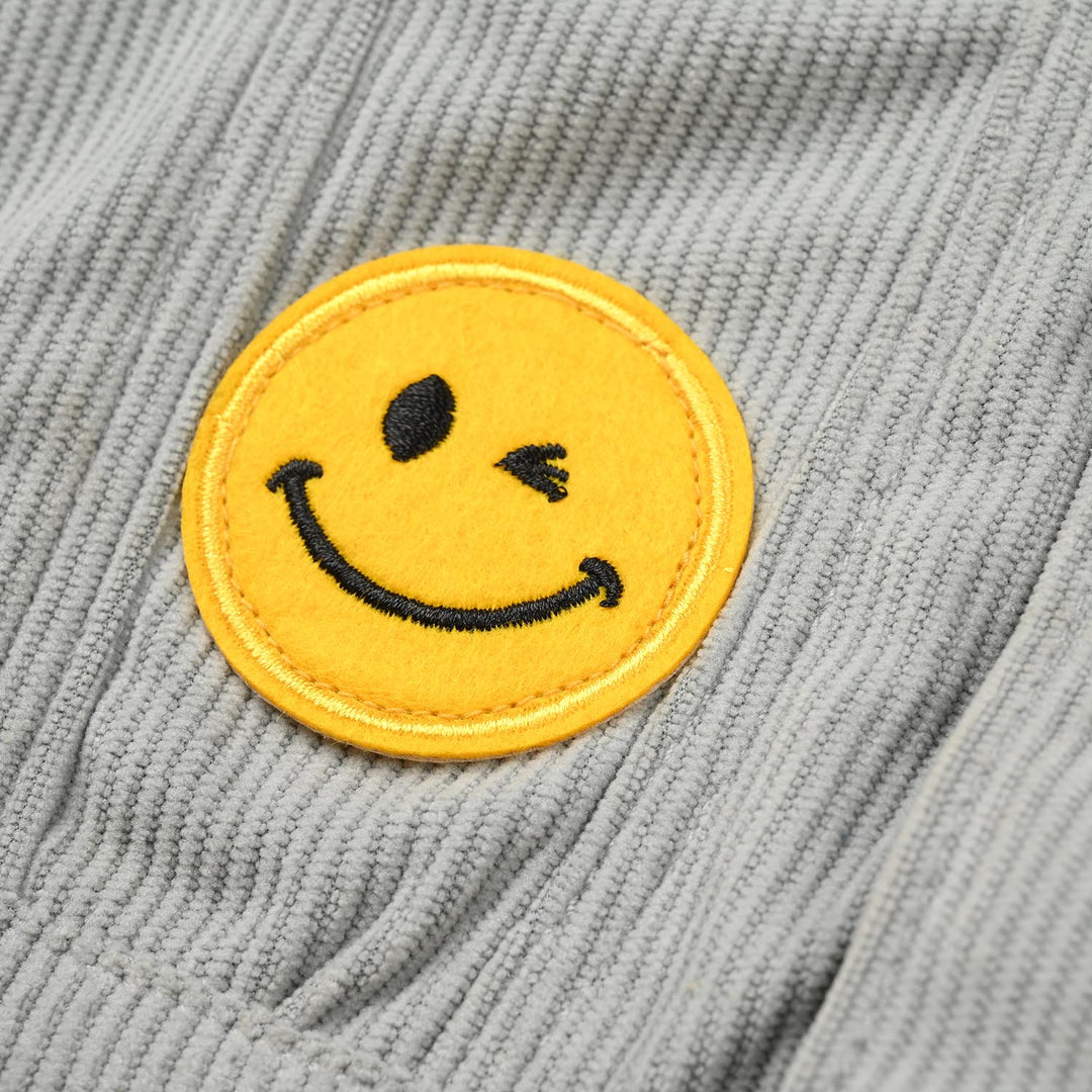 Infant Boys Corduroy Jacket Smile Face - Grey