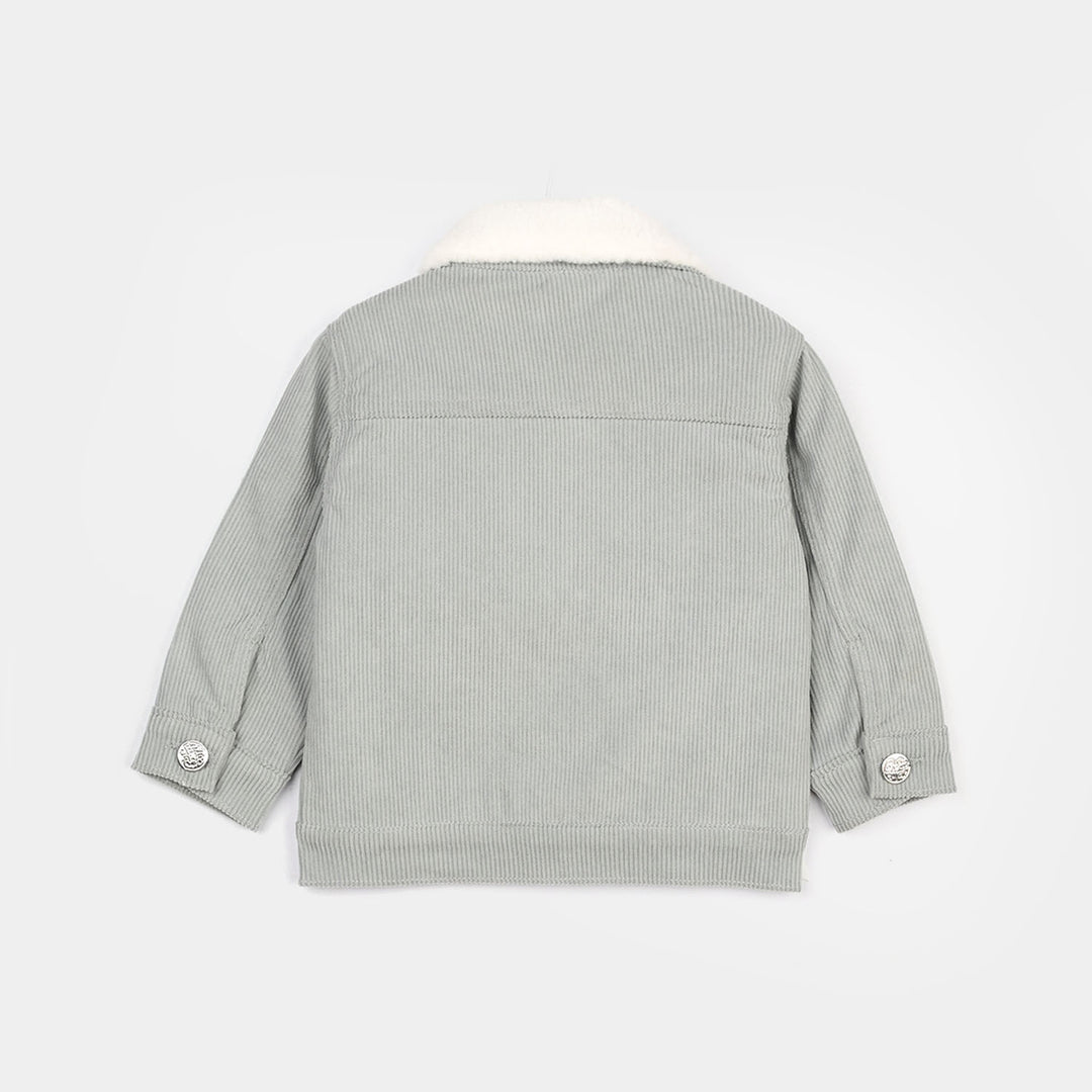 Infant Boys Corduroy Jacket Smile Face - Grey