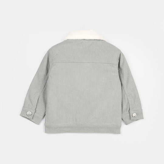 Infant Boys Corduroy Jacket Smile Face - Grey