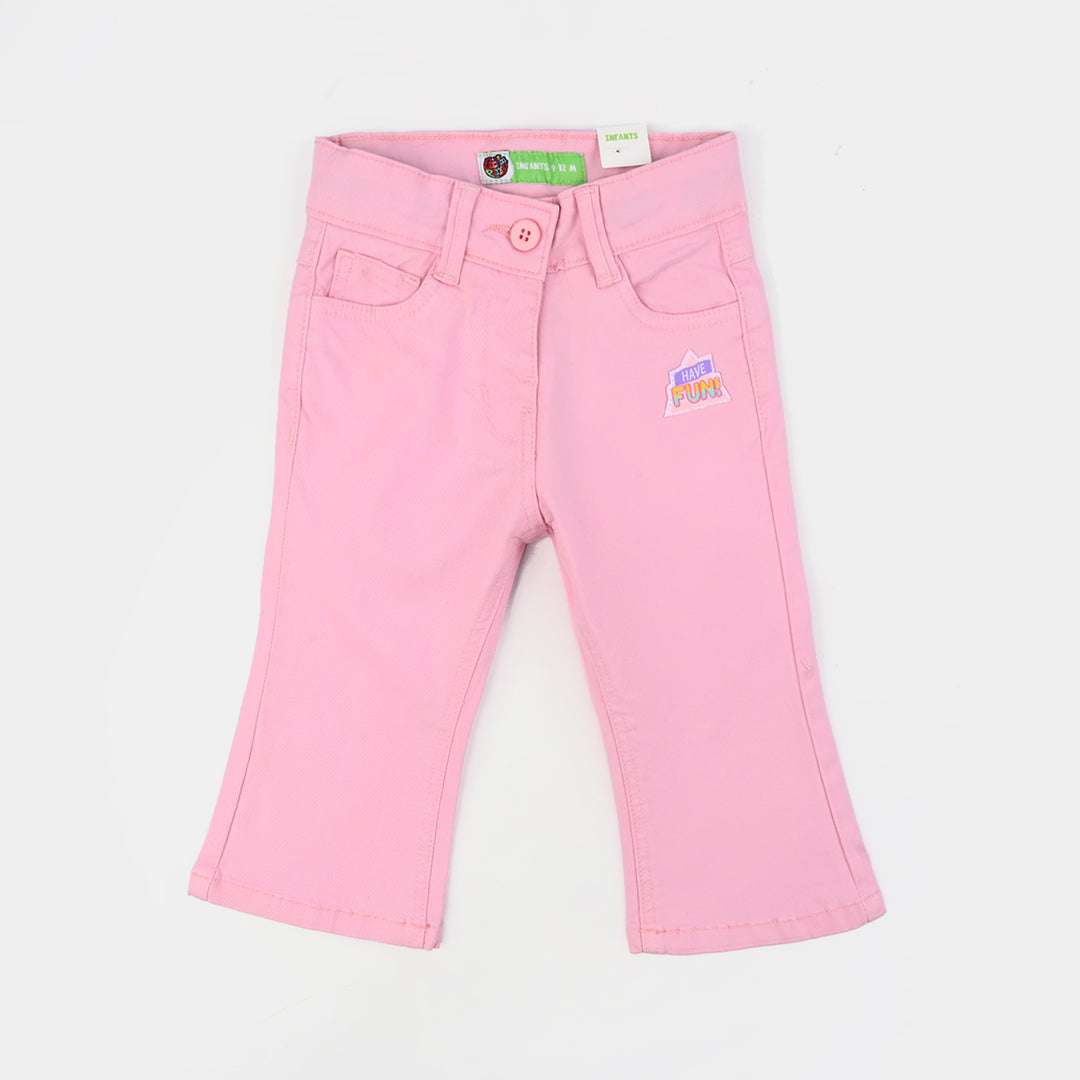 Infant Girls Cotton Twill Pant - Candy Pink