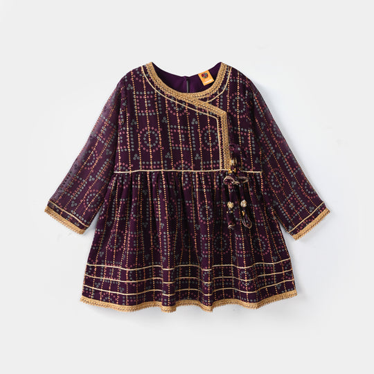 Girls Chiffon 3Pcs Sona Rani - Purple