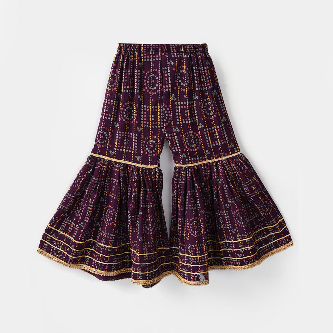 Girls Chiffon 3Pcs Sona Rani - Purple
