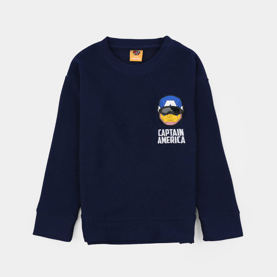 Boys Jacquard Sweatshirt - Blue