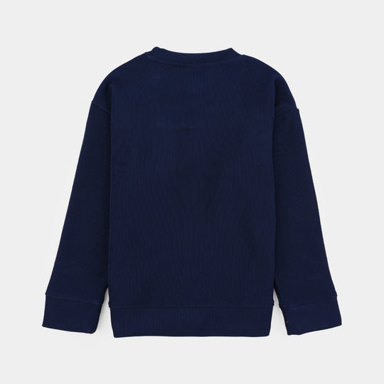 Boys Jacquard Sweatshirt - Blue