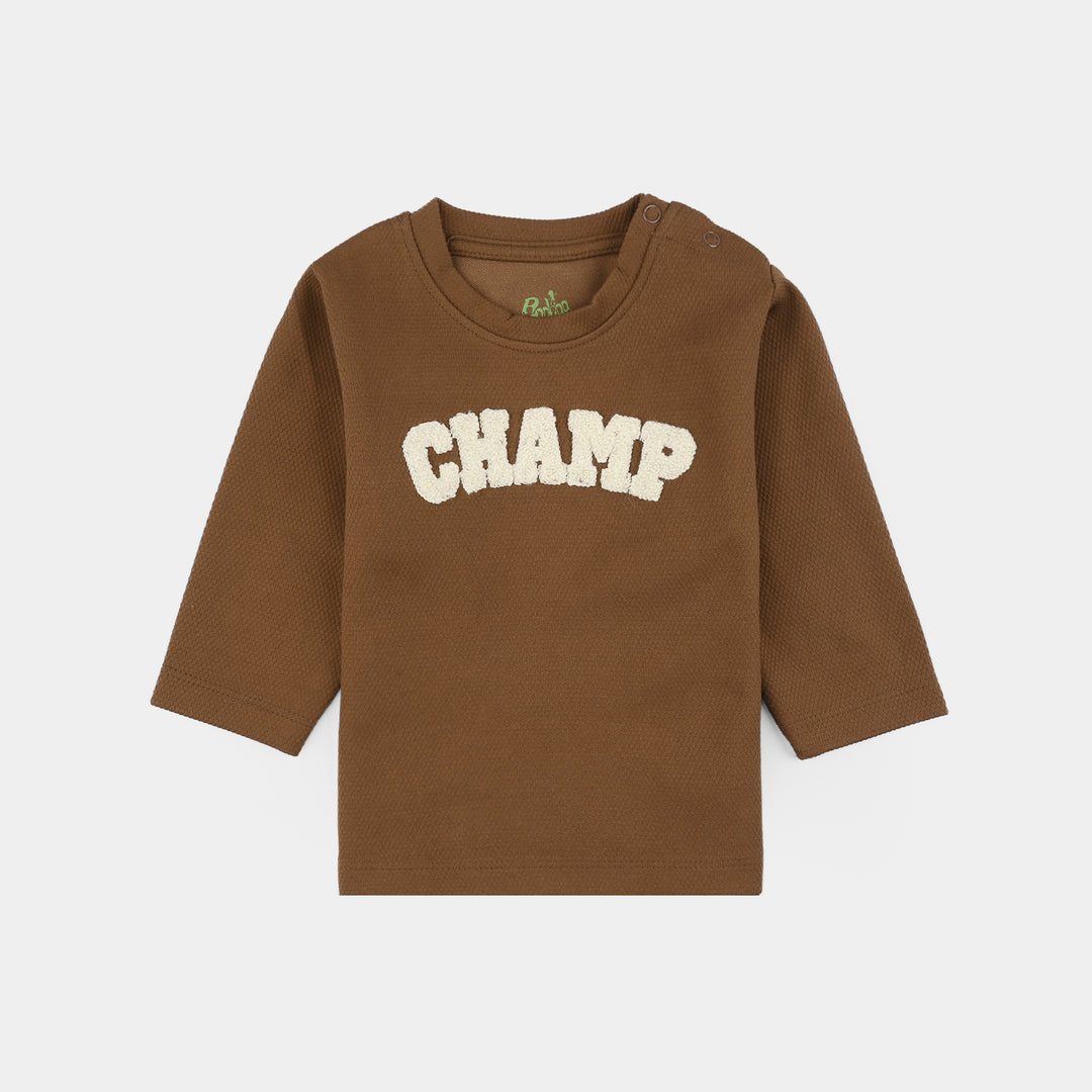 Infant Boys Jacquard Suit (CHAMP) - Brown