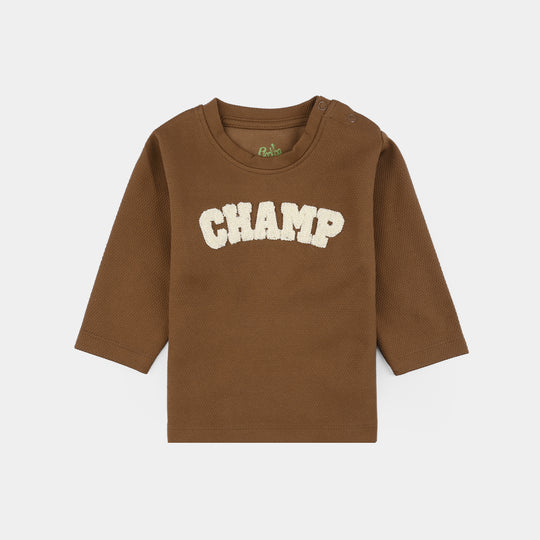 Infant Boys Jacquard Suit (CHAMP) - Brown