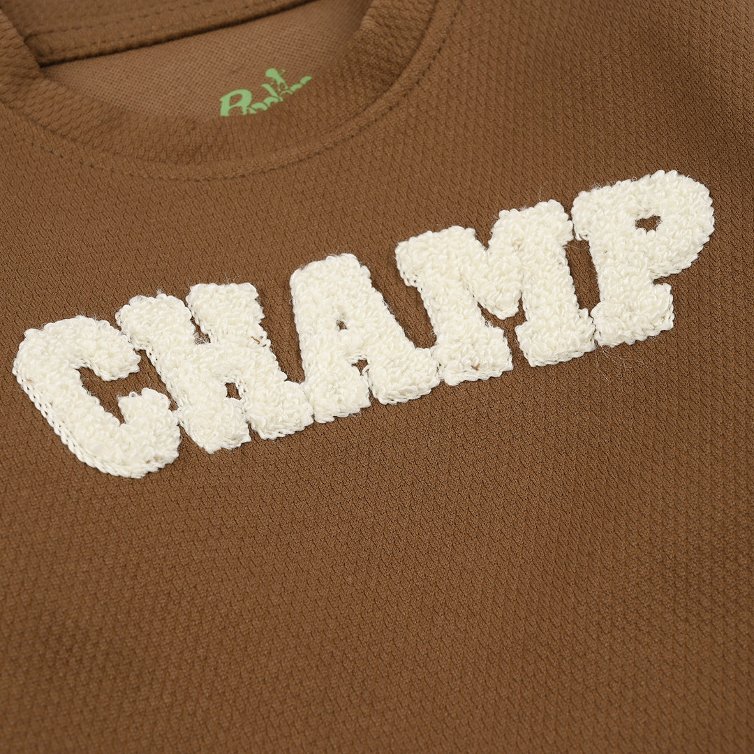 Infant Boys Jacquard Suit (CHAMP) - Brown