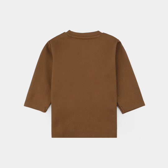 Infant Boys Jacquard Suit (CHAMP) - Brown