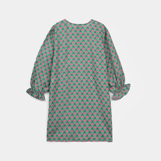 Girls Poly Mesh Printed 2Pcs - Multi