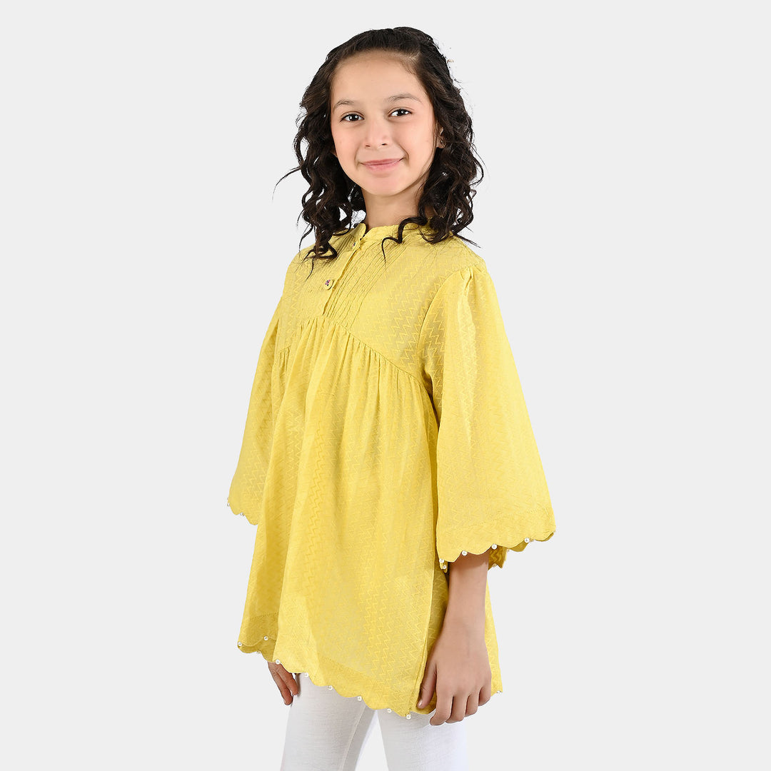 Girls Jacquard Top Sun Shine - Yellow
