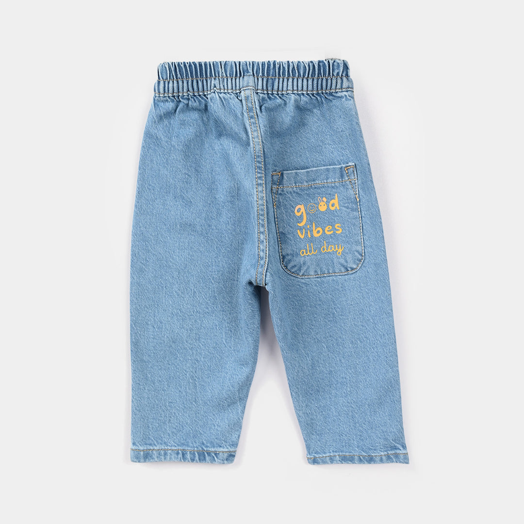 Infant Boys Denim Viscose Pant Cut & Sew – Light Blue