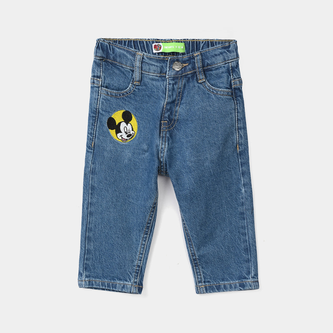 Infant Boys Denim Viscose Pants (Character) - Mid Blue