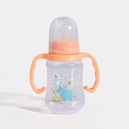 Lyfe Baby Plastic Feeding Bottle 5Oz |150ml |Basic Natural Orange