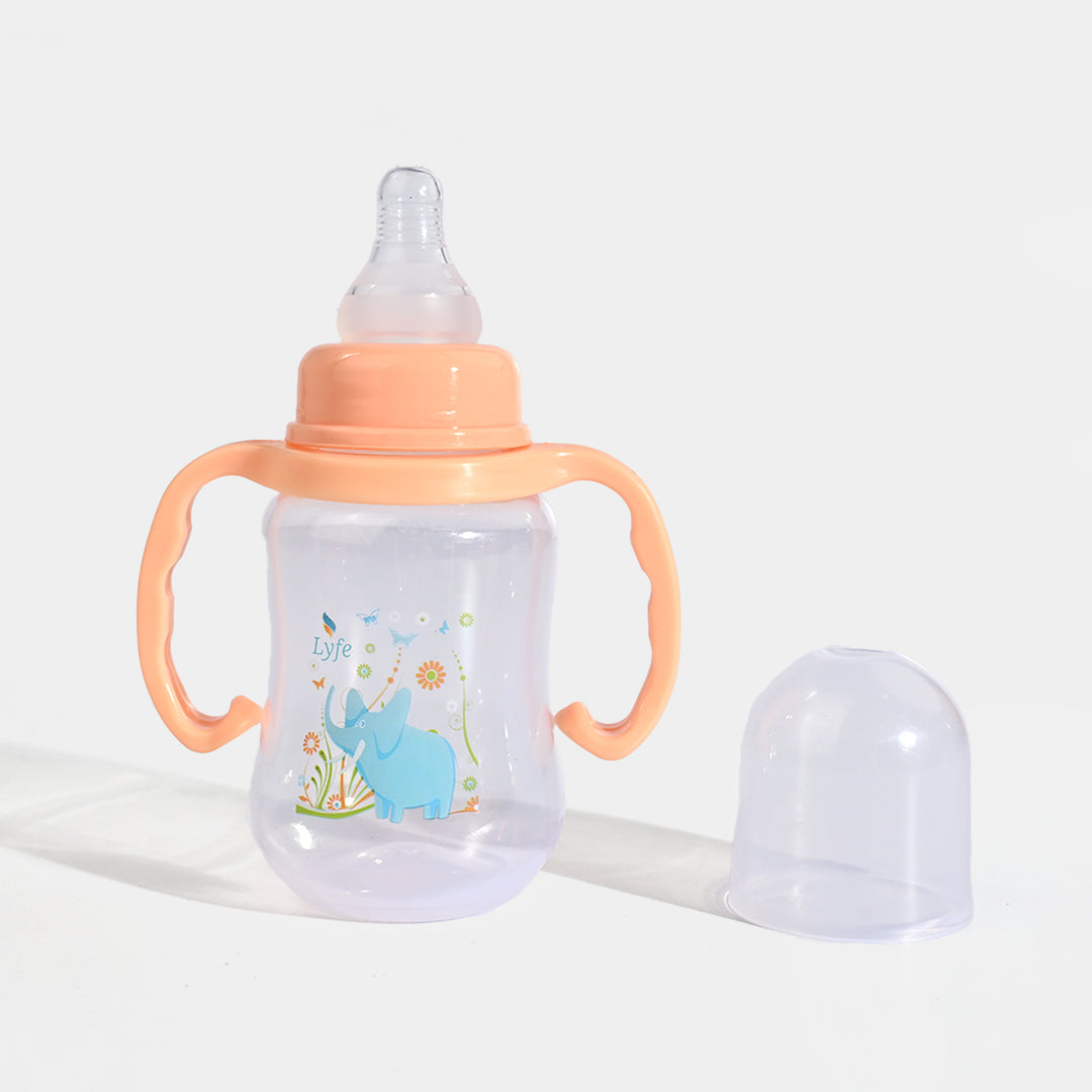 Lyfe Baby Plastic Feeding Bottle 5Oz |150ml |Basic Natural Orange