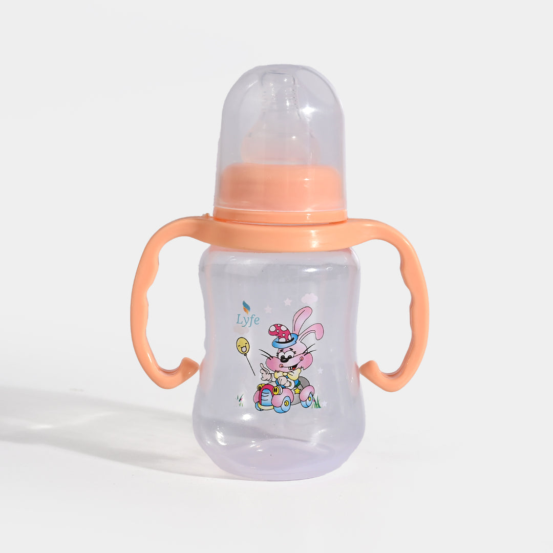 Lyfe Baby Plastic Feeding Bottle 5Oz |150ml |Basic Natural Orange