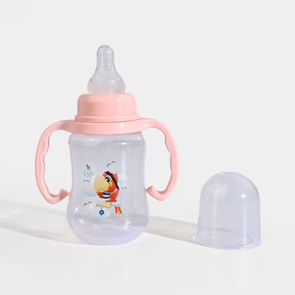 Lyfe Baby Plastic Feeding Bottle 5Oz |150ml |Basic Natural Pink