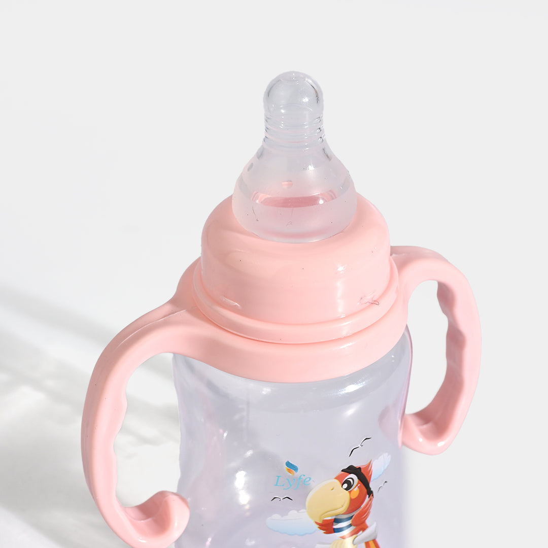 Lyfe Baby Plastic Feeding Bottle 5Oz |150ml |Basic Natural Pink