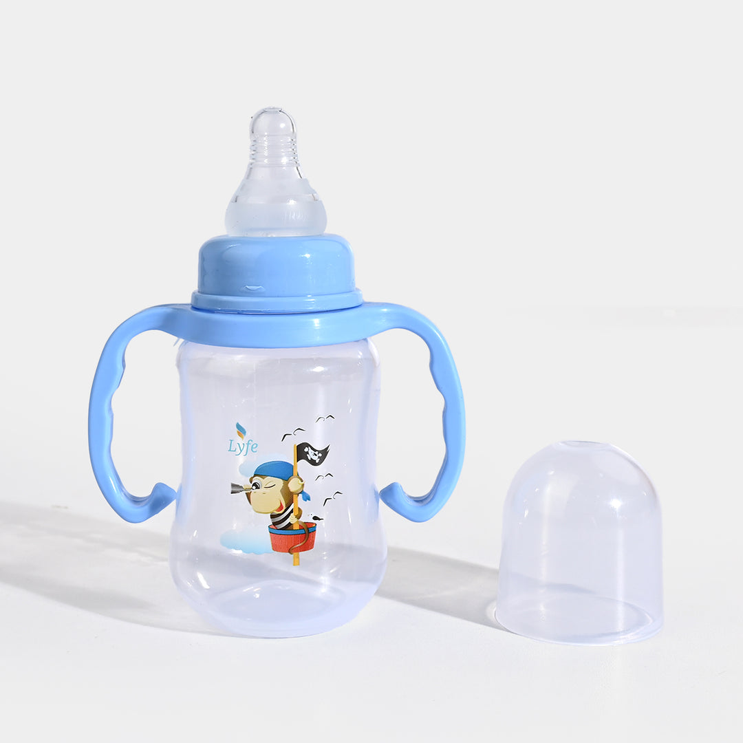 Lyfe Baby Plastic Feeding Bottle 5Oz |150ml |Basic Natural Blue