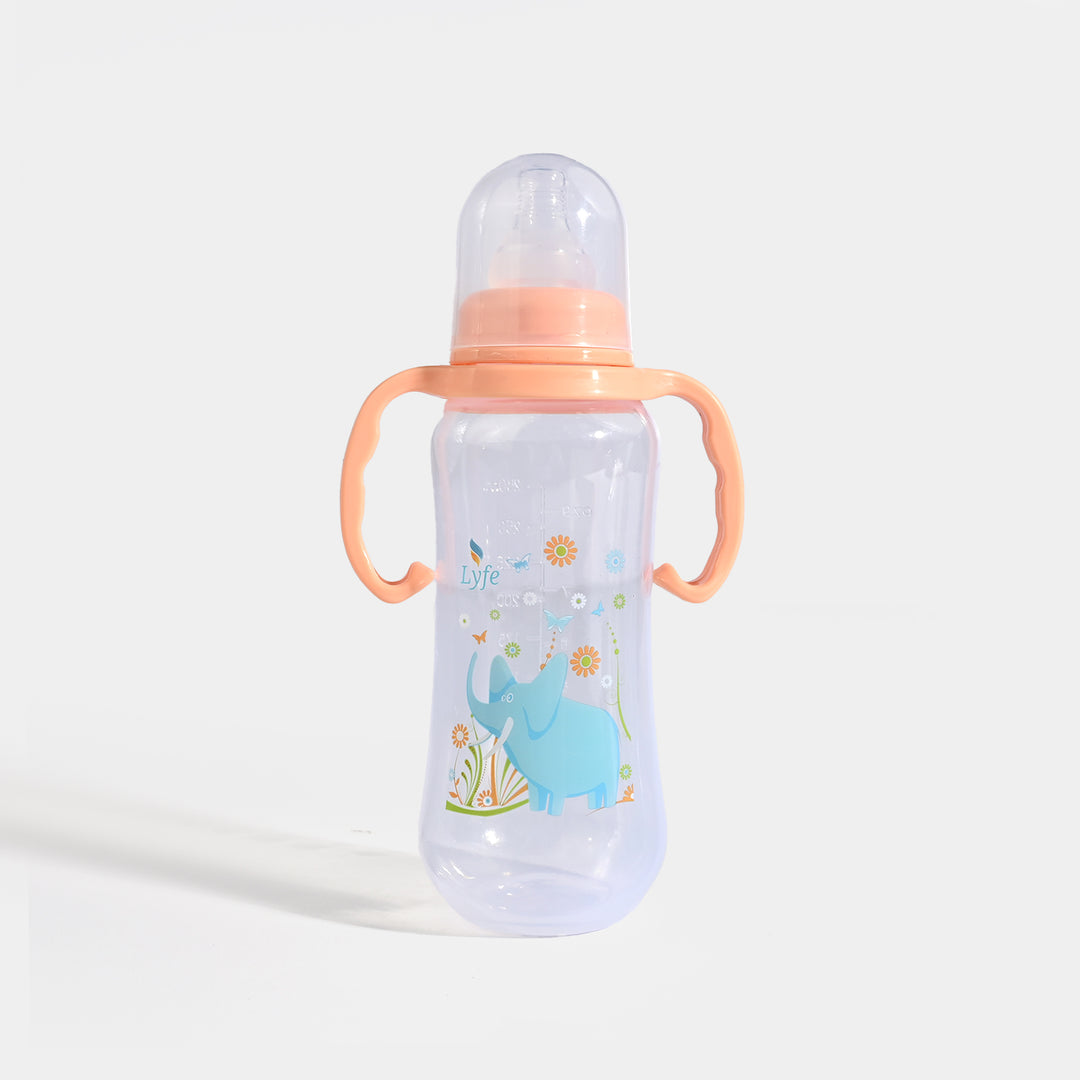 Lyfe Baby Plastic Feeding Bottle 9Oz |280ml |Natural Orange