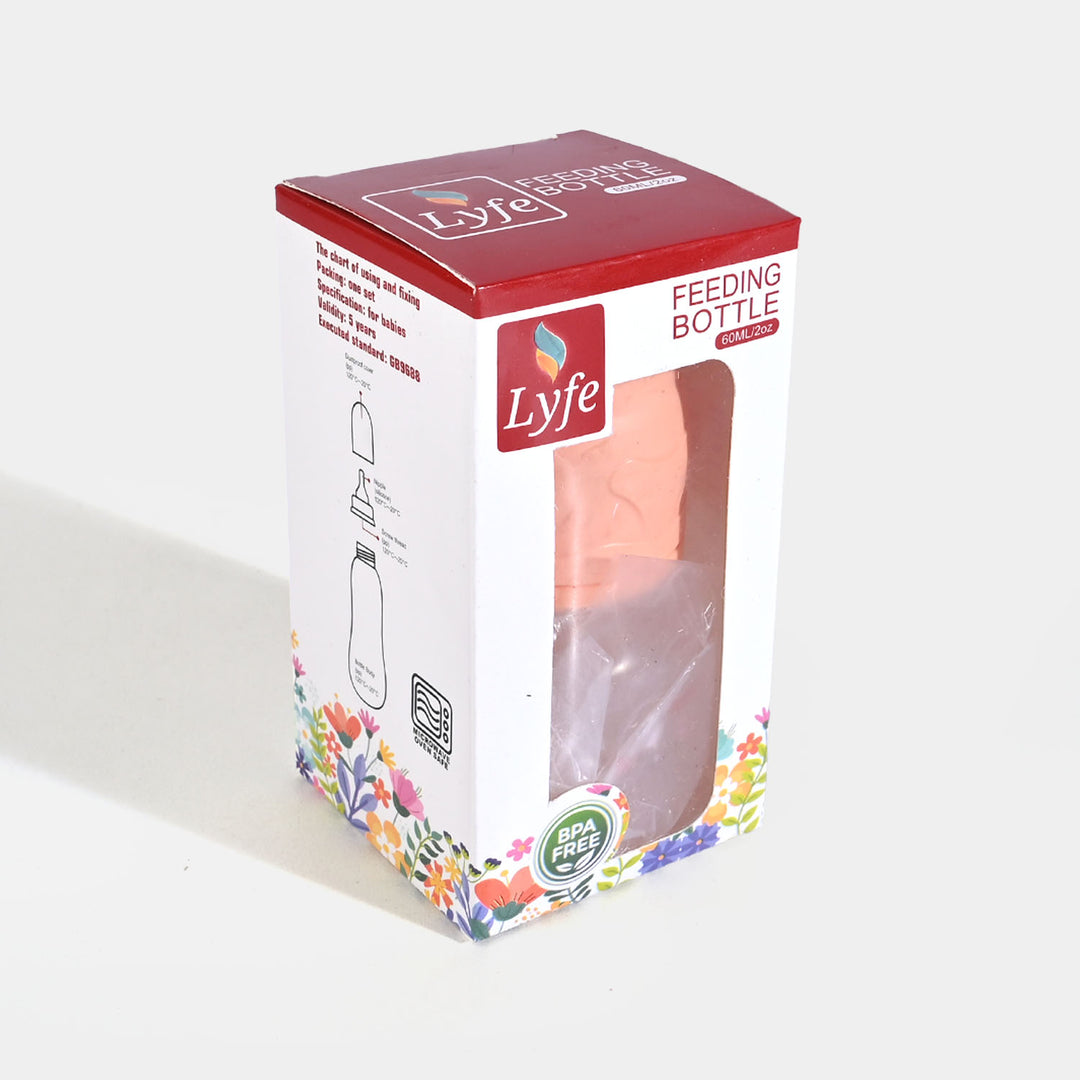 Lyfe Baby Plastic Feeding Bottle 2Oz |60ml |- Orange