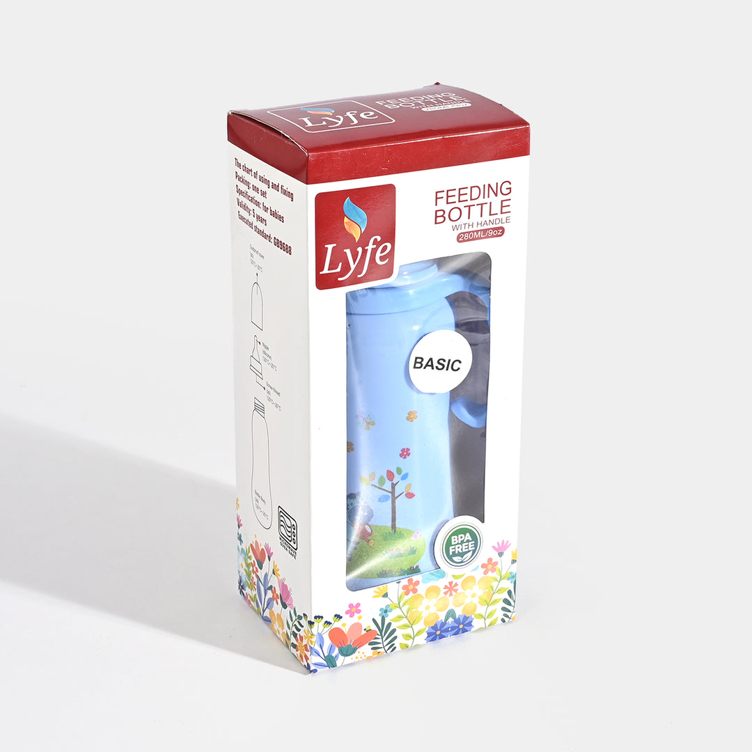 Lyfe Baby Plastic Feeding Bottle 9Oz |280ml |Basic Blue