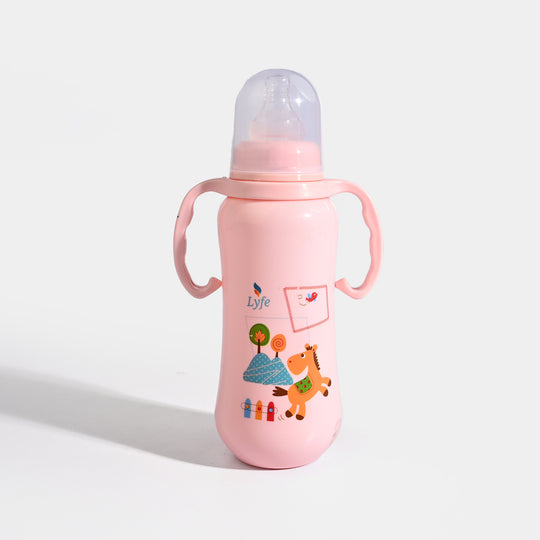 Lyfe Baby Plastic Feeding Bottle 9Oz |280ml |Basic Pink