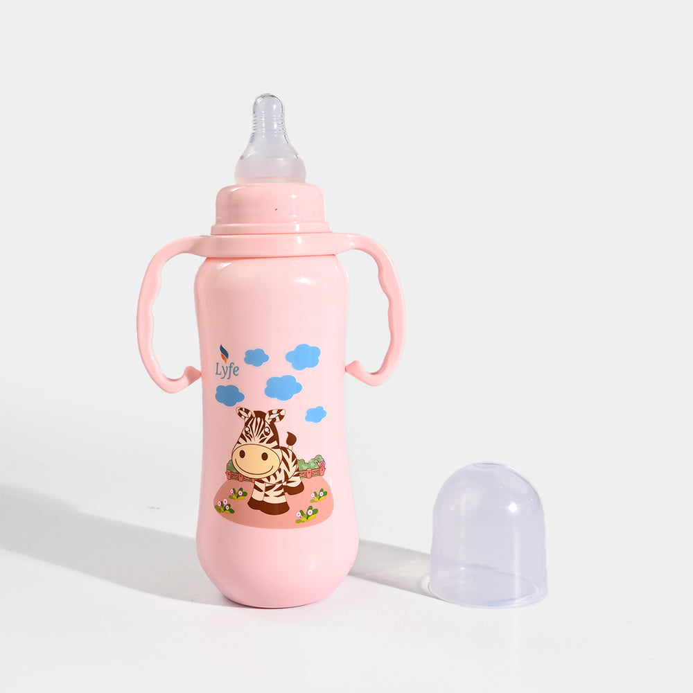 Lyfe Baby Plastic Feeding Bottle 9Oz |280ml |Basic Pink