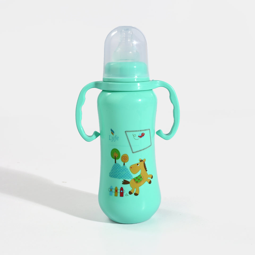 Lyfe Baby Plastic Feeding Bottle 9Oz |280ml |Basic Green