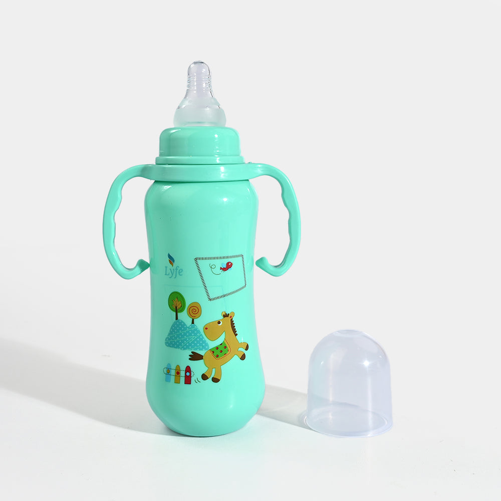 Lyfe Baby Plastic Feeding Bottle 9Oz |280ml |Basic Green