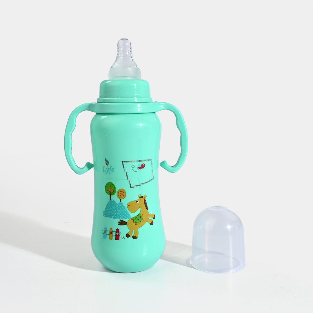 Lyfe Baby Plastic Feeding Bottle 9Oz |280ml |Basic Green