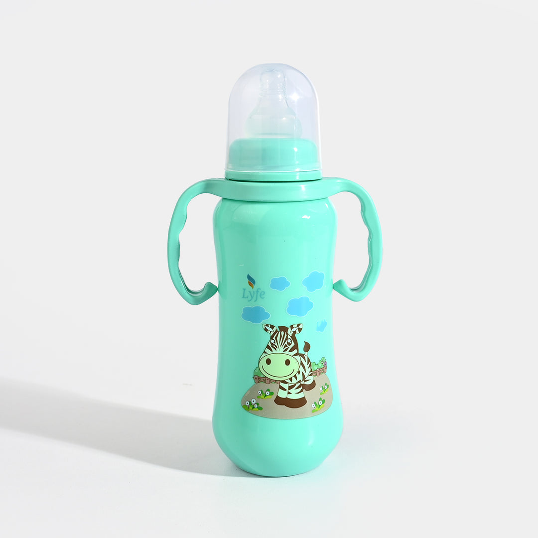 Lyfe Baby Plastic Feeding Bottle 9Oz |280ml |Basic Green