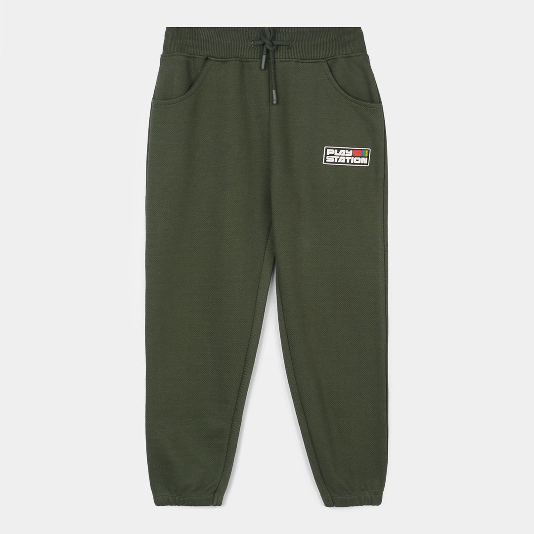 Boys Cotton Interlock Jersey Pajama Play Station-GREEN