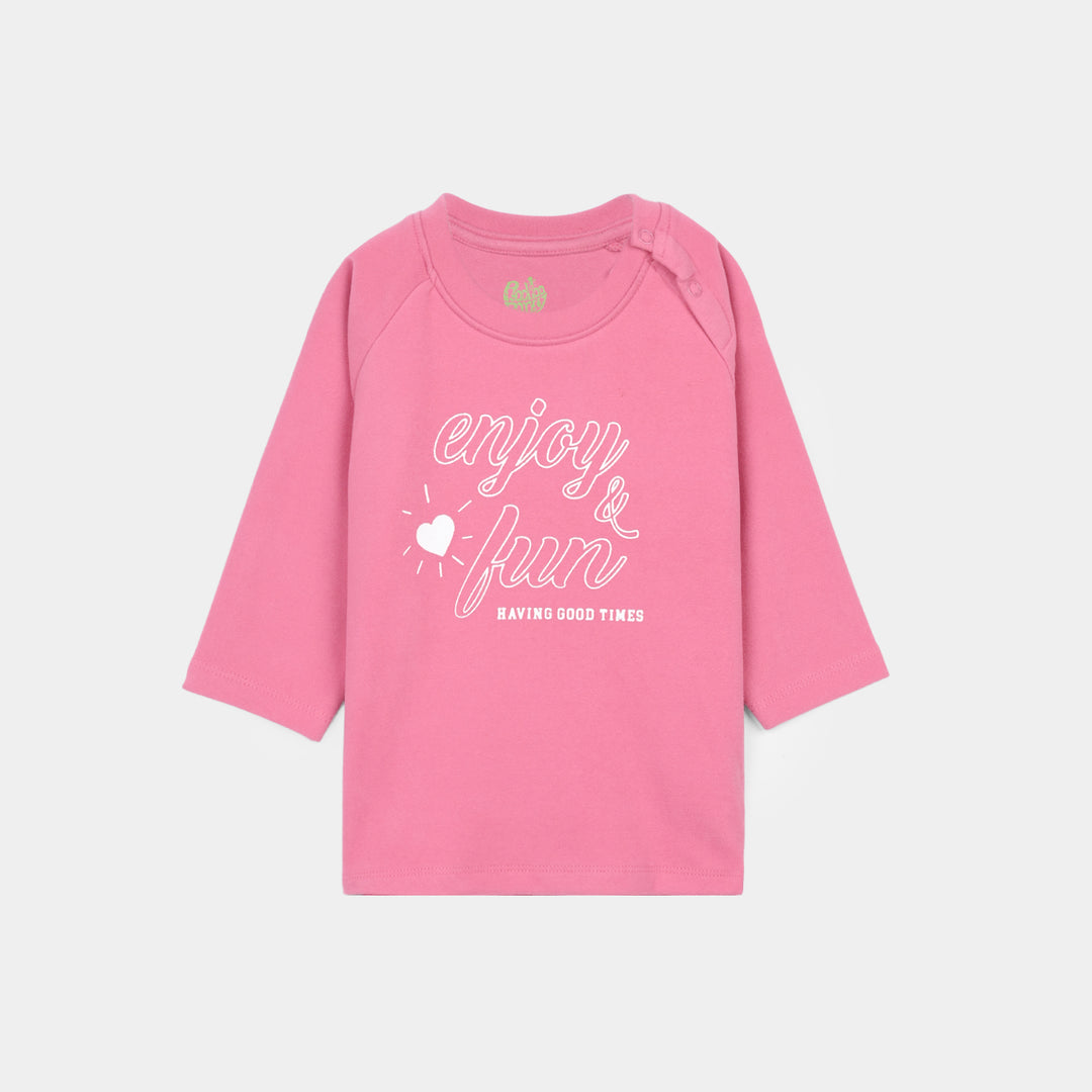 Infant Girls Cotton Interlock - Pink