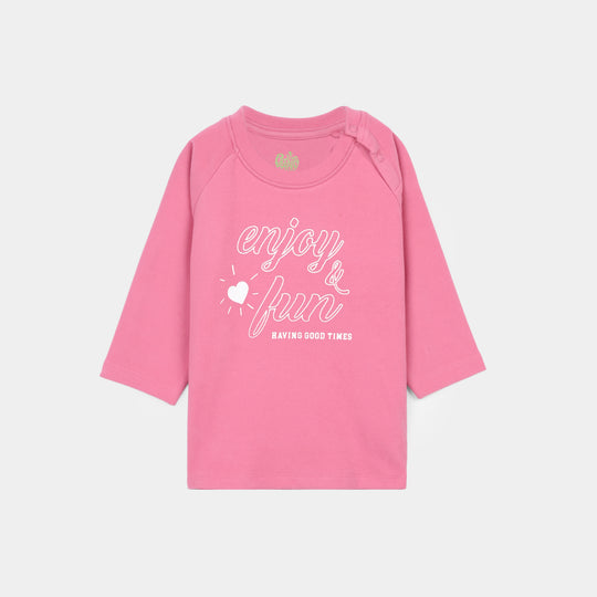 Infant Girls Cotton Interlock - Pink