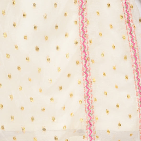 Girls Chiffon 3Pcs Zeenat - Cream