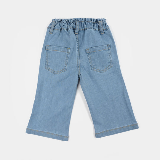 Infant Girls Denim Stretch Pants - Light Blue