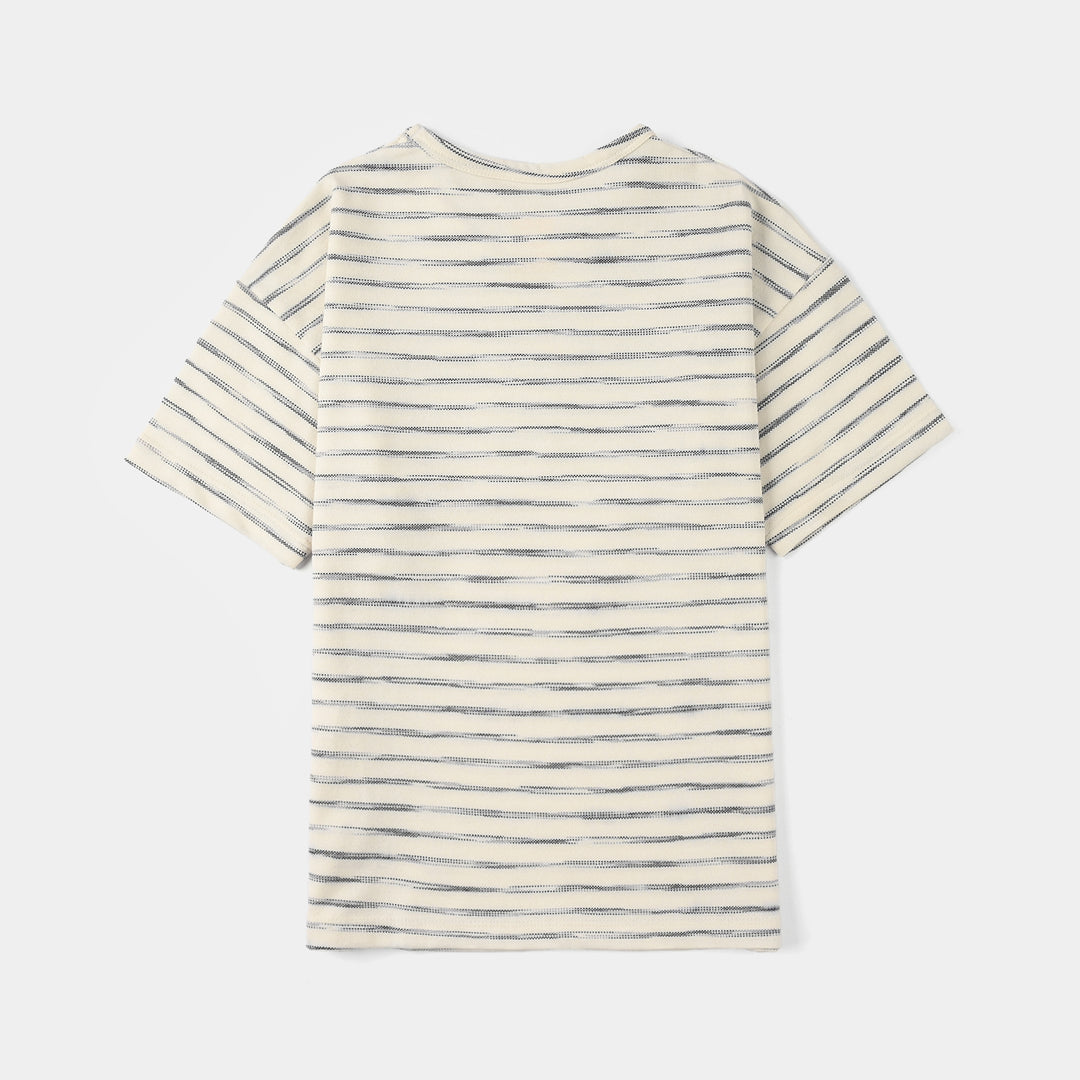 Boys Yarn Dyed T-Shirt (Brooklyn) - Brown