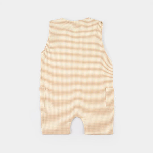 Infant Boys Yarn Dyed Knitted Rompers Surf Club - White