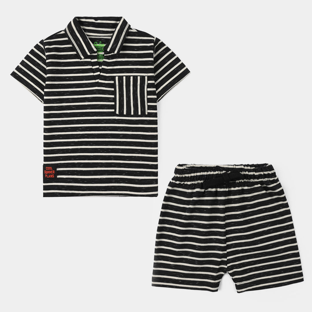 Infant Boys Yarn Dyed 2-Pc Suit (Always Explore) - Black