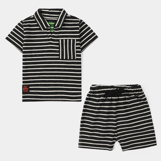Infant Boys Yarn Dyed 2-Pc Suit (Always Explore) - Black