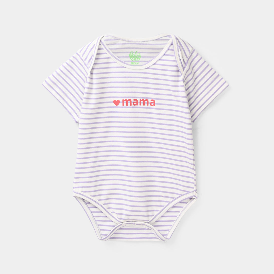 Infant Girls Jersey/Terry Knitted Romper - Purple