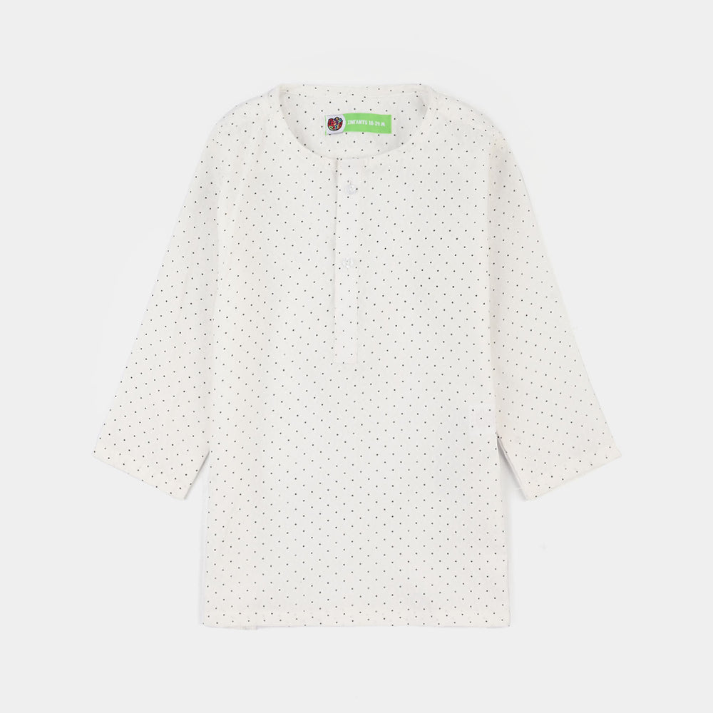 Infant Boys Poly Viscose Kurta Pajama - Off White