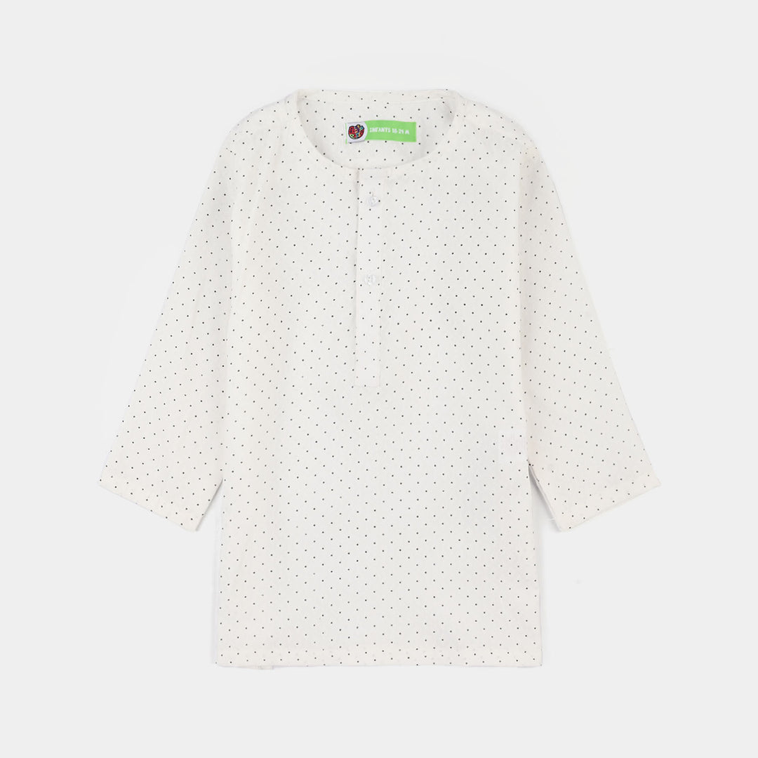Infant Boys Poly Viscose Kurta Pajama - Off White