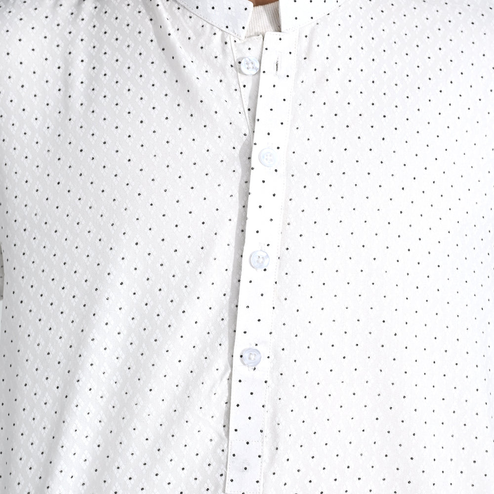 Boys Poly Viscose Kurta Pajama - Off White