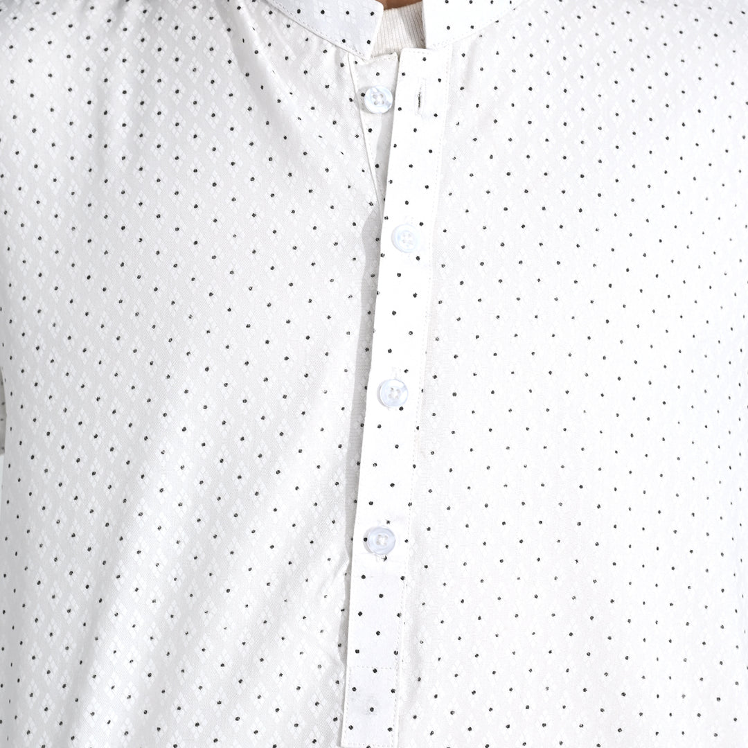 Boys Poly Viscose Kurta Pajama - Off White