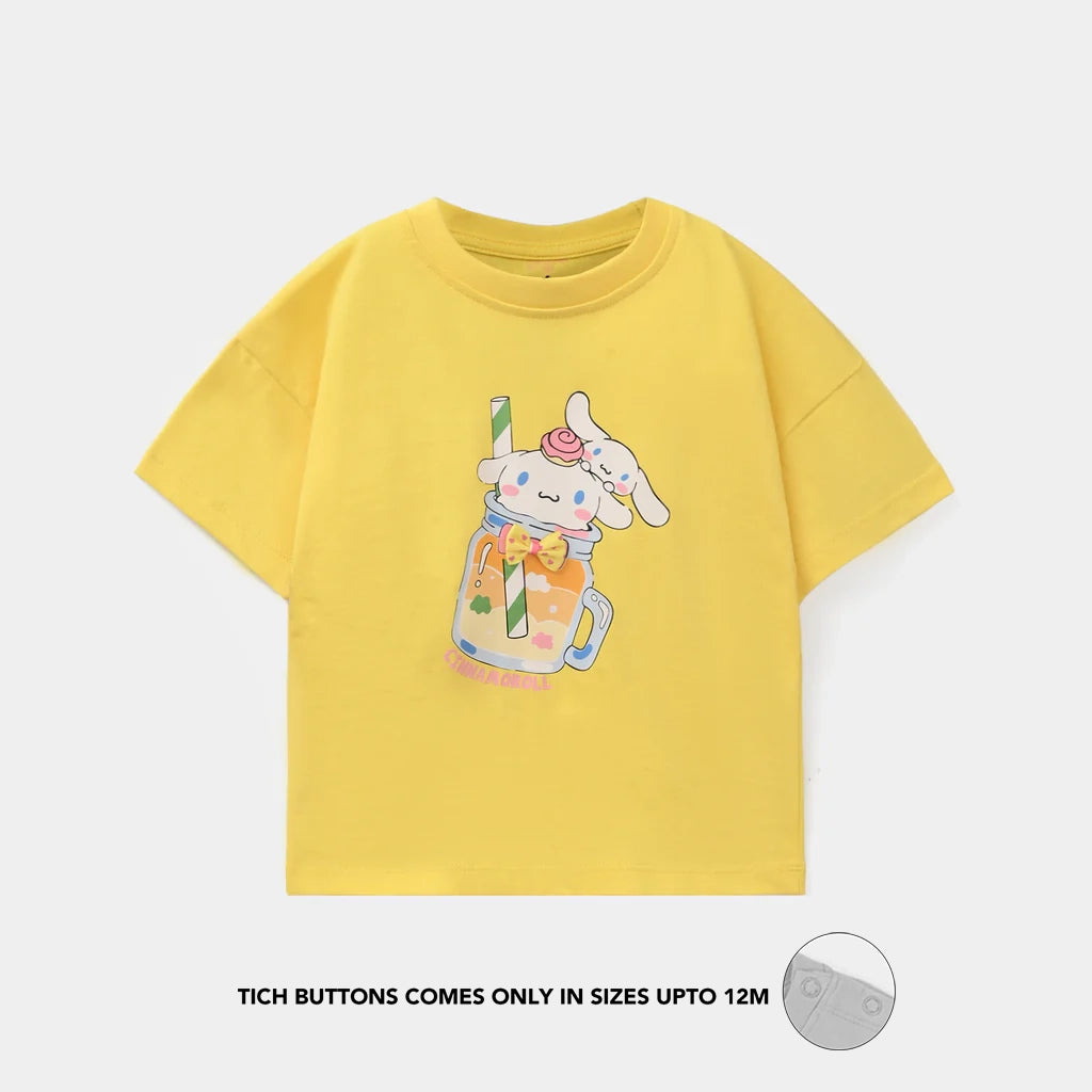 Infant Girls Jersey/Terry T-Shirt - Yellow