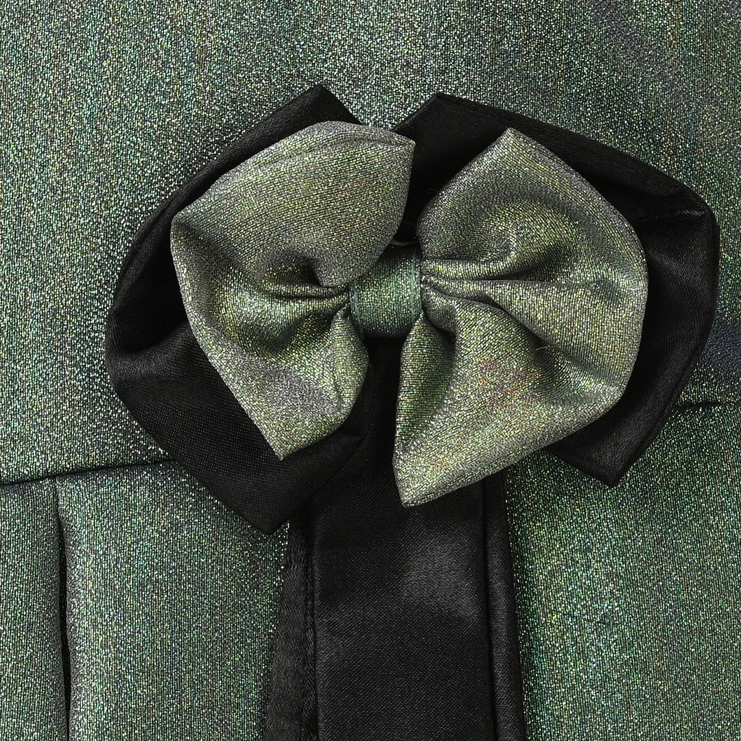 Girls Organza Fancy Frock (Bow) - Green