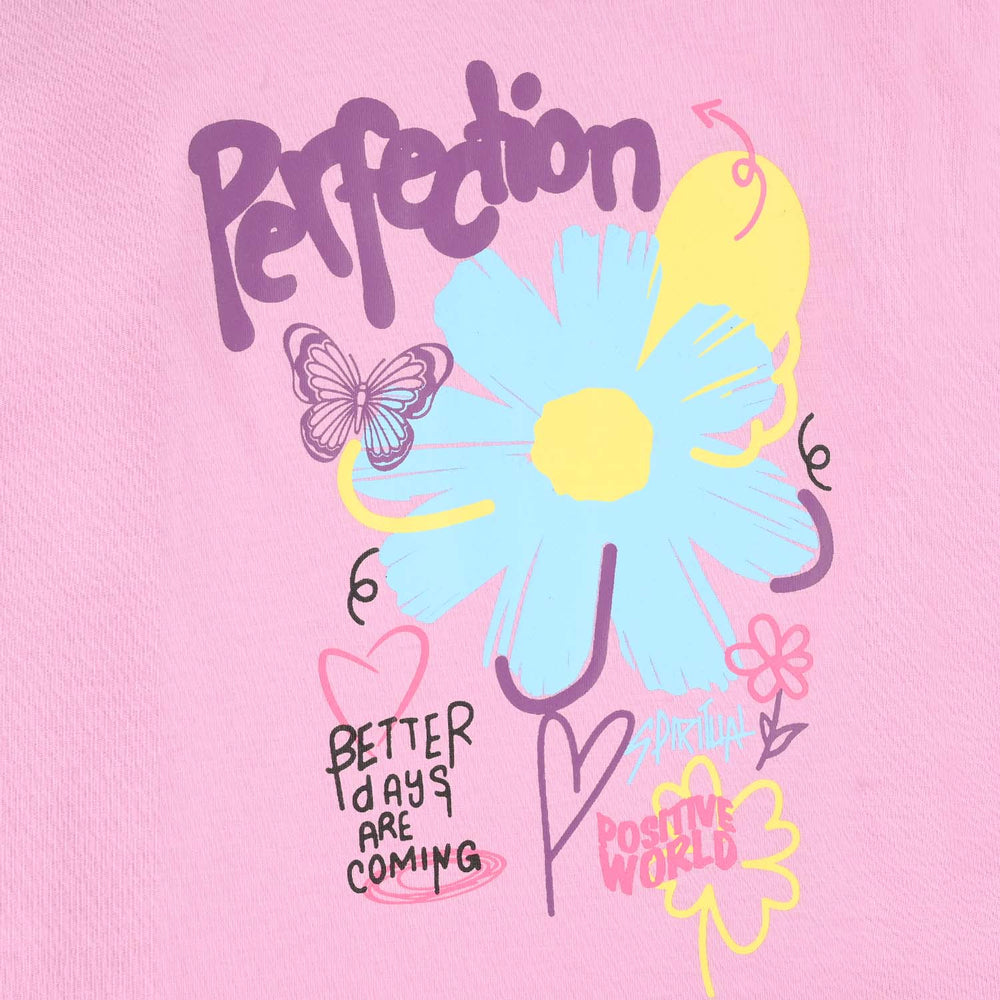 Girls Jersey/Terry T-Shirt (Perfection) - Pink