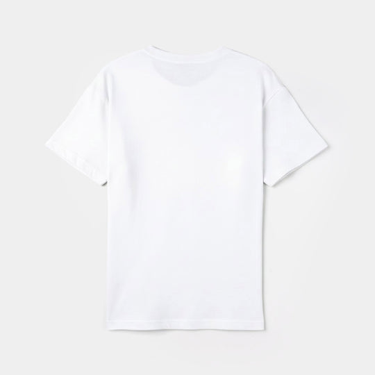 Girls Jersey/Terry T-Shirt (Believe) - White