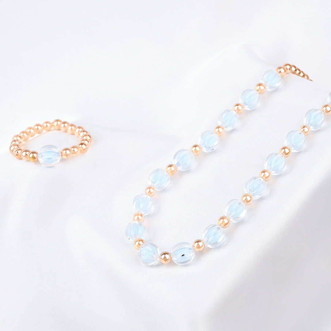 GIRLS ELEGANT BEADED NECKLACE & BRACELET